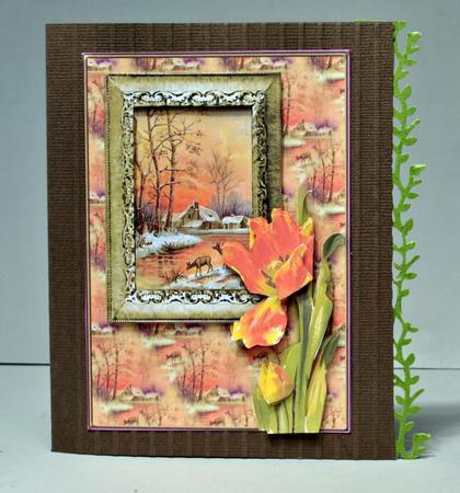 Floral Snow Scene Quick Card by Kristina Norbat
