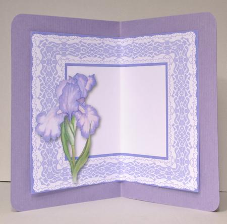 Purple Iris on Lace Insert by Kristina Norbat