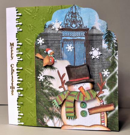 Snowman and a Robin Card Front with Decoupage by Kristina Norbat