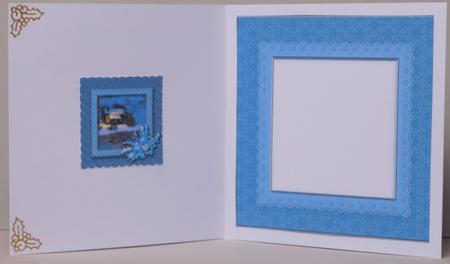 Blue Christmas Scene Matching 8in x 8in Insert Plate by Kristina Norbat