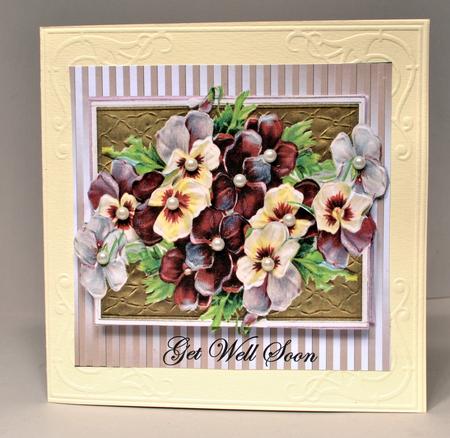 Vintage Pansies Get Well Soon by Kristina Norbat