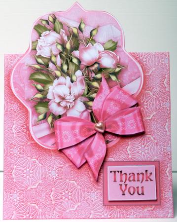 Pink Roses Bouquet Over the Edge Decoupage by Kristina Norbat