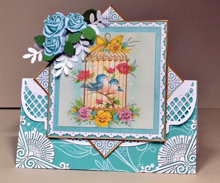 Lovebirds Teal Roses Diamond Card Mini Kit by Kristina Norbat