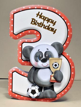 Age 3 Soccer Panda Shape Card Mini Kit by Kristina Norbat
