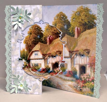 The Cottage Scene No Hole Fold Back Card by Kristina Norbat