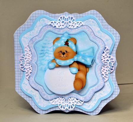Snowball Bear Bracket Shape Card & Decoupage Mini Kit by Kristina Norbat
