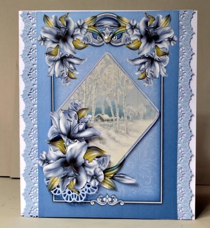 Vintage Christmas and Winter Lilies Card with Topper by Kristina Norbat