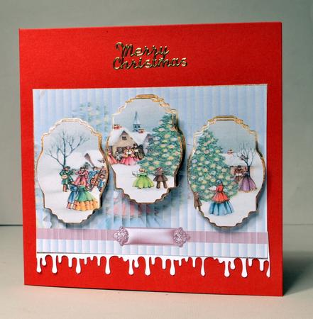 Carol Singers Panel Card with Toppers by Kristina Norbat
