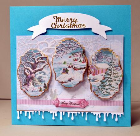 Christmas Morning Panel Card with Toppers by Kristina Norbat