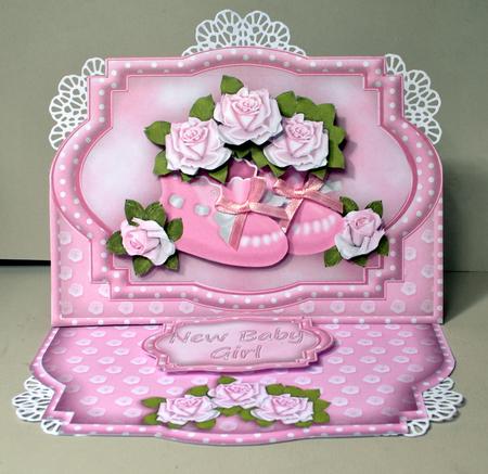 New Baby Girl Shaped Easel Card Mini Kit by Kristina Norbat