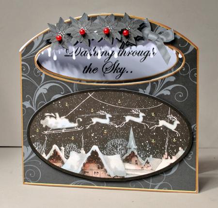 Dashing Through the Sky! -  Aperture Decoupage Card Mini Kit by Kristina Norbat