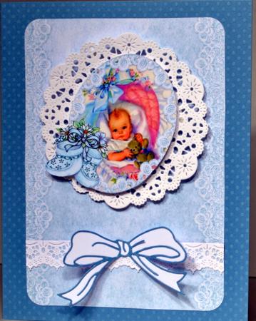 Vintage Baby's in Lace Frame by Kristina Norbat