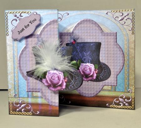 No Hole Fold Back Vintage Hat & Roses by Kristina Norbat
