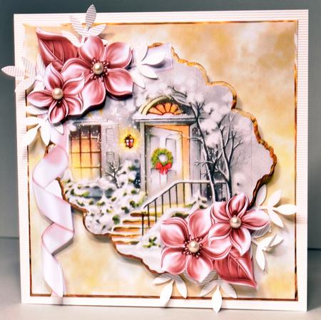 Christmas Welcome Door Card with Topper by Kristina Norbat