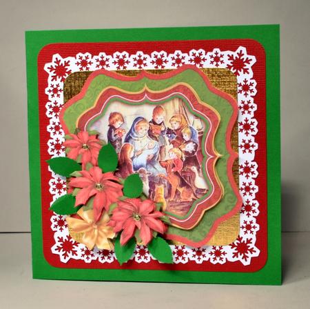 Nativity Children Christmas Bracket Topper Decoupage Insert by Kristina Norbat