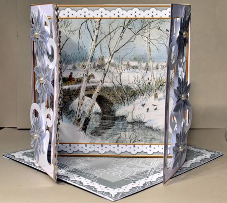 Snow Travel Silver Fancy Swirl Gatefold Card & E Kit by Kristina Norbat