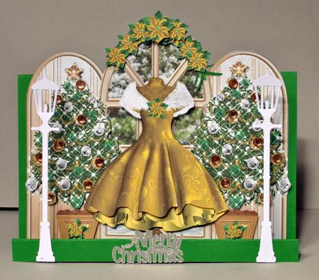 Beautiful Golden Christmas Dress Window by Kristina Norbat