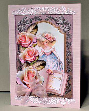 Vintage Girl and Roses by Kristina Norbat