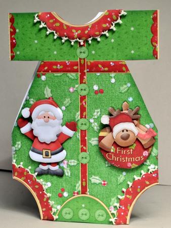 Christmas Romper Suit Shaped Card Mini Kit by Kristina Norbat