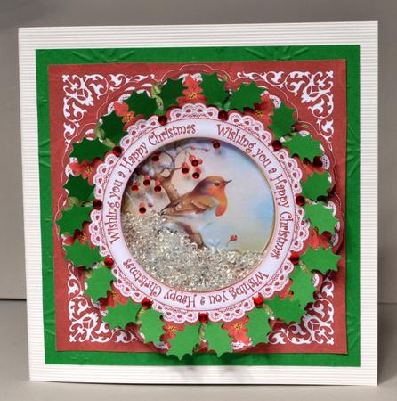 Red Robin Wu Happy Christmas 8in Doily Shaker Cf Mini Kit by Kristina Norbat