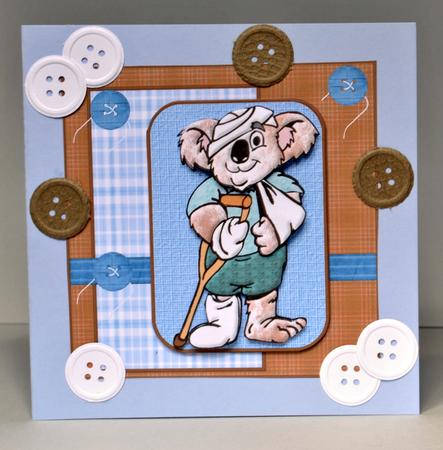 Poorly Bear Card with Topper by Kristina Norbat