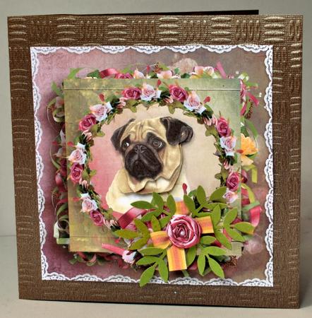 Thiughtful Dog Portrait Card Topper & Decoupage by Kristina Norbat