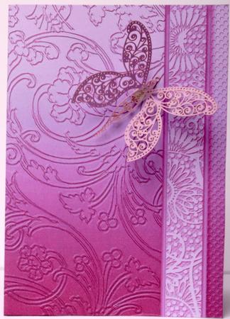 Orchid Flowers Swirls and Spots Embossed with Border by Kristina Norbat