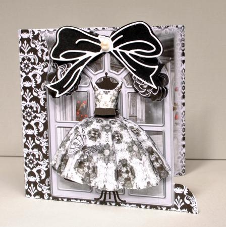 Beautiful Black and White Dress Over the Edge Card by Kristina Norbat