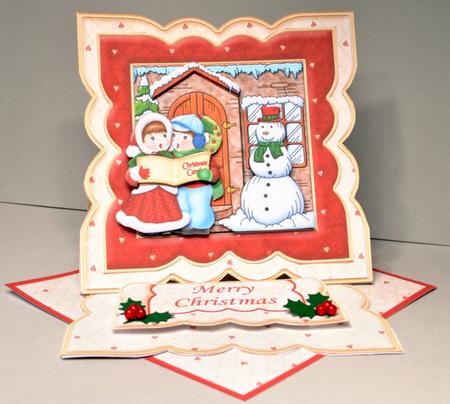 Carollers at the Door Christmas Easel & Decoupage by Kristina Norbat