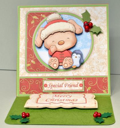 Mutt's Winter Friend Christmas Card Topper & Decoupage by Kristina Norbat