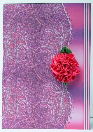 Pink Embossed Paisley with Metallic Border by Kristina Norbat