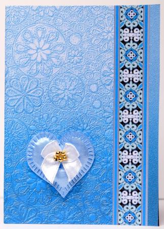 Blue Metallic Floral Embossed with Border Backing Pape by Kristina Norbat
