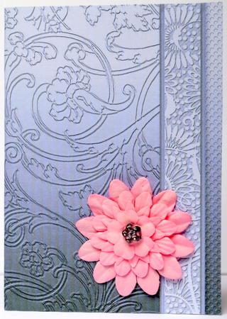 Grey Flowers Swirls and Spots Embossed with Border by Kristina Norbat