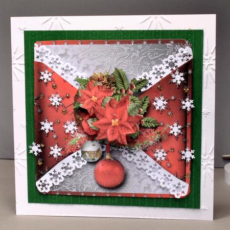Snow for Christmas Mock Wrap Card Front by Kristina Norbat