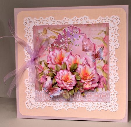 Beautiful Glory Rose Card Front Kit by Kristina Norbat