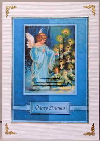 Blue Christmas Angel - Pyramid Card by Kristina Norbat