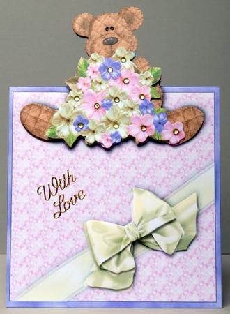 Flower Bear - Best of Both Worlds Vertical Foldback Card by Kristina Norbat