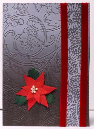 Black Flowers Swirls and Spots Embossed with Border by Kristina Norbat