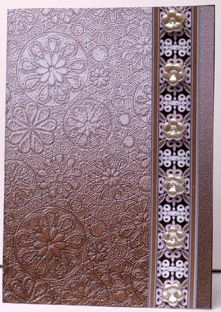 Chocolate Metallic Floral Embossed with Border Paper by Kristina Norbat