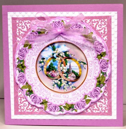 Lilac Rings Wedding Day 8in Picture Doily Shaker Cf Kit by Kristina Norbat