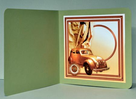 Vintage Car and Compass Matching 8in x 8in Insert Plate by Kristina Norbat