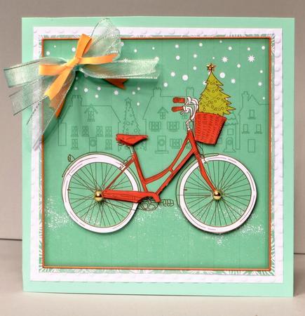 Retro Christmas Bike by Kristina Norbat