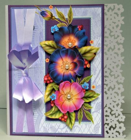 Beautiful Pink and Maurve Anemone in a Vintage Frame by Kristina Norbat