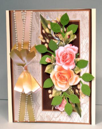 Beautiful Peach and Pink Roses in a Vintage Frame  by Kristina Norbat