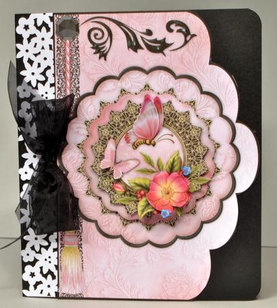 Blooms & Butterflies Scallop Shaped Card Front by Kristina Norbat