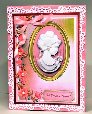 Lovely White Cameo and Roses ( Pyramid) by Kristina Norbat