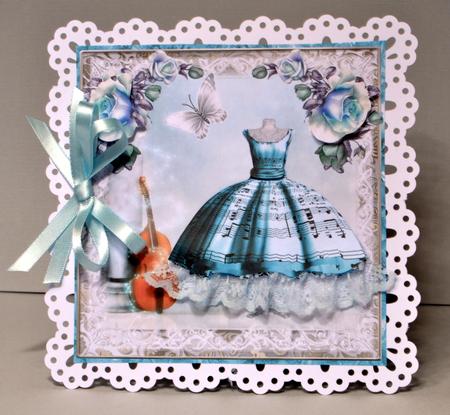 Music Dress and Blue Roses Topper by Kristina Norbat