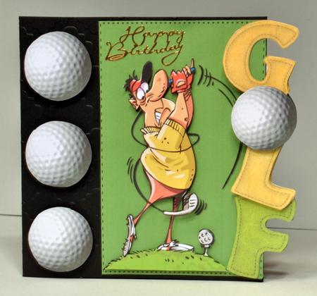 Cartoon Golfer Over the Edge by Kristina Norbat