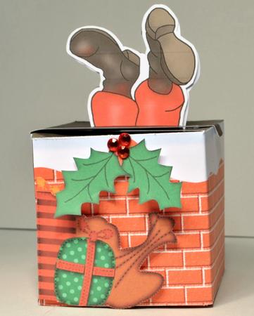 3D Santa Got Stuck Shaped Top Gift Box Mini Kit by Kristina Norbat