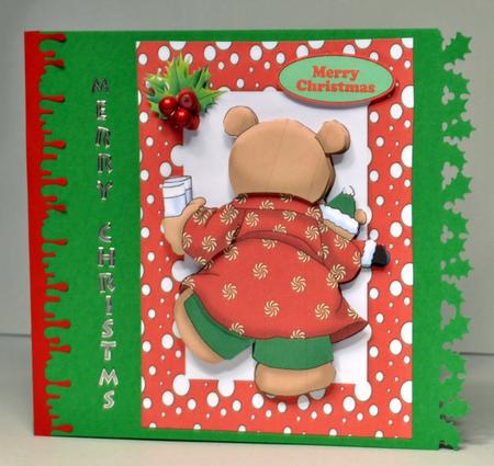 Teddy Off to Bed with His Milk in Snow Frame by Kristina Norbat